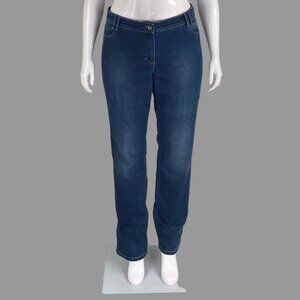Olsen Europe Lisa Mid-Rise Straight Leg Jeans -Blue XL/16